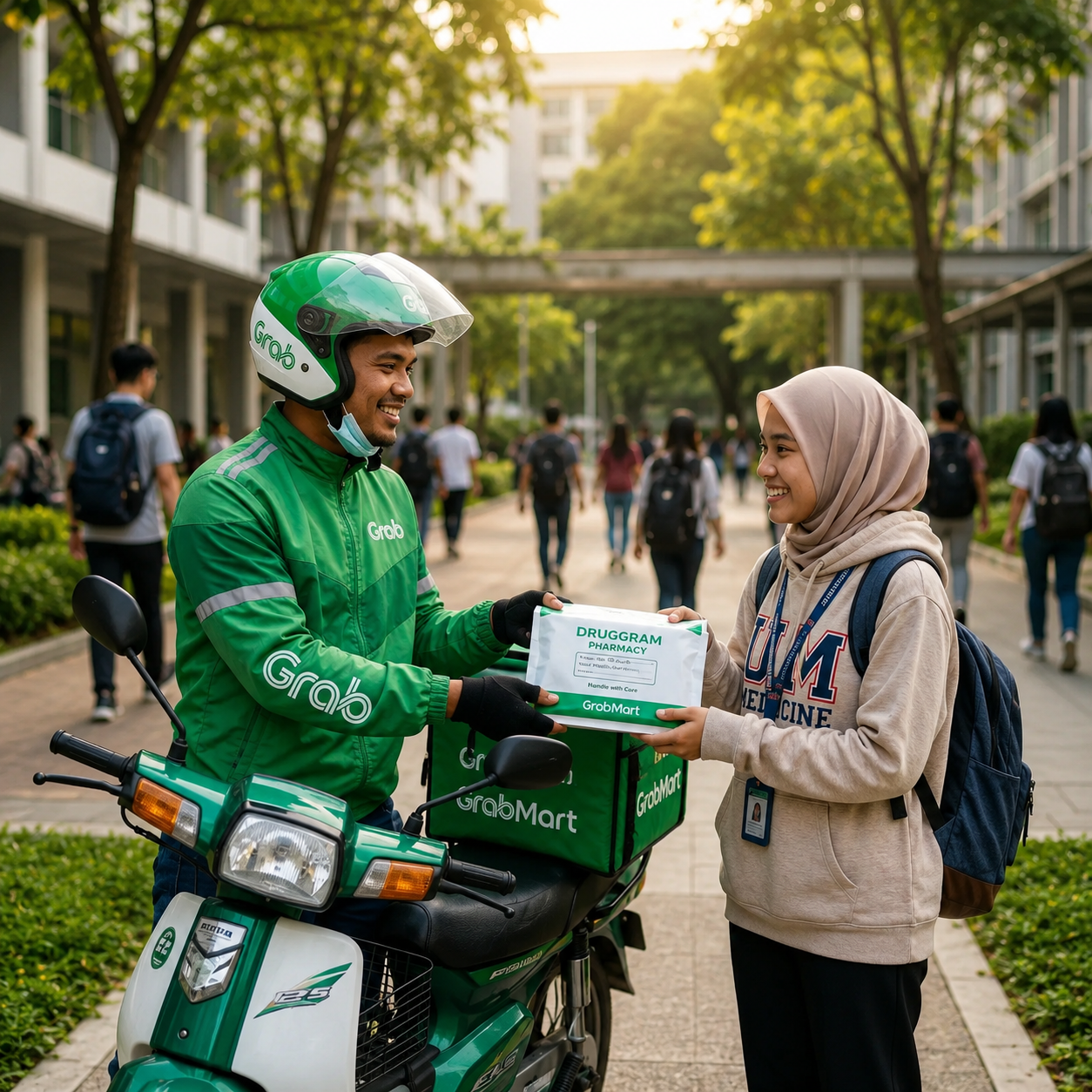 Medication delivery arriving on campus